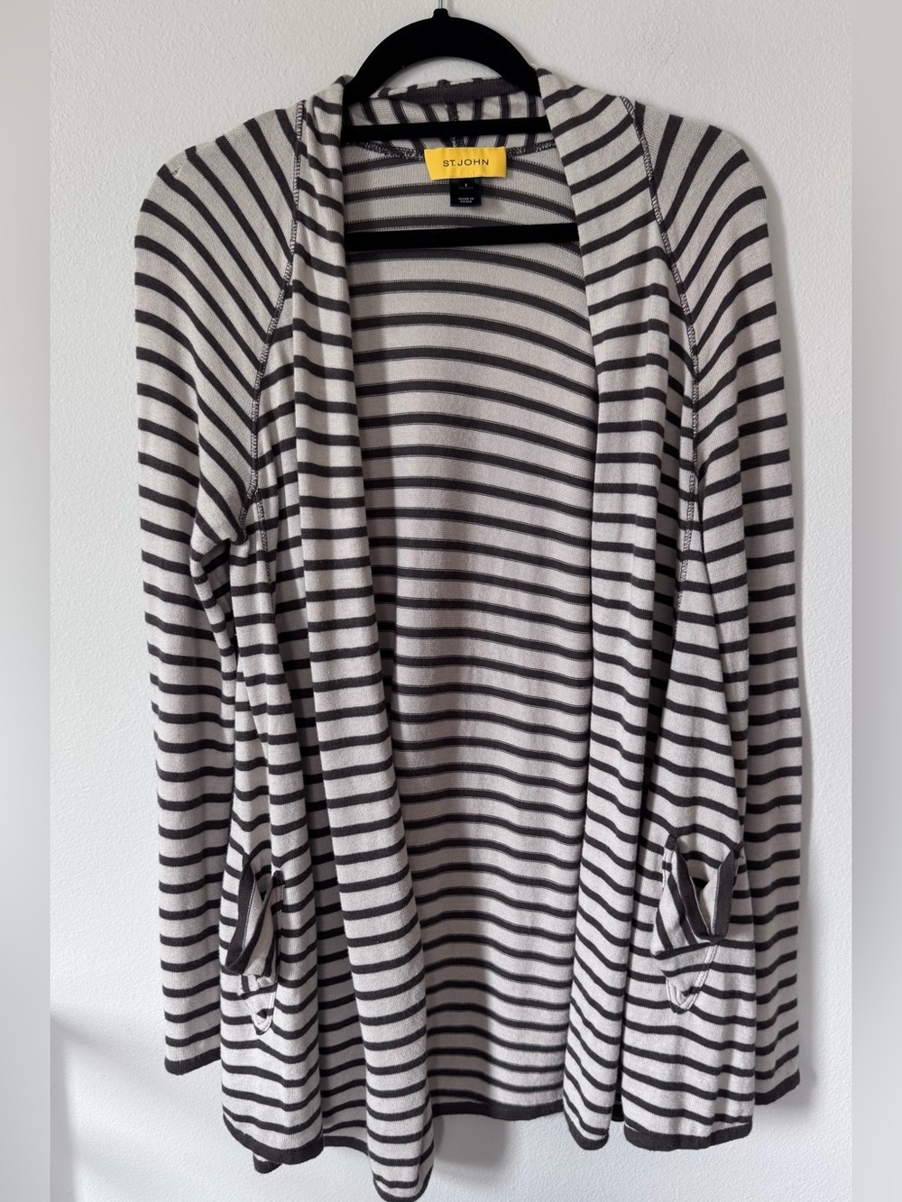 St John open front striped cardigan Sz S